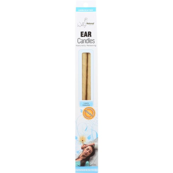 WALLY'S NATURAL PRODUCTS: Unscented Beeswax Ear Candles, 2 Candles