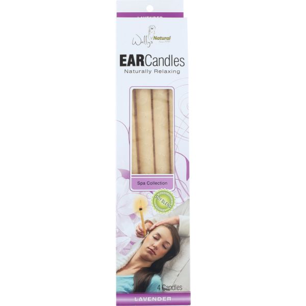 WALLY'S NATURAL PRODUCTS: Lavender Soy Blend Ear Candles, 4 Candles