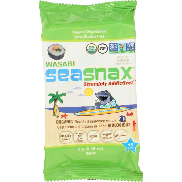 SEA SNAX: Seaweed Snack Grab & Go Wasabi, 0.18 oz