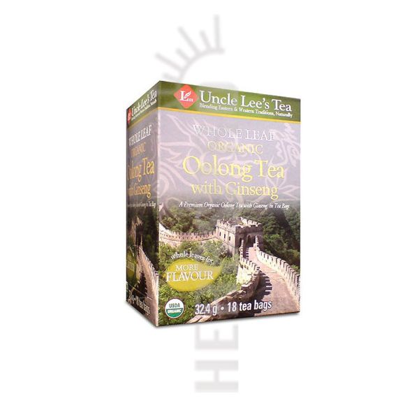 UNCLE LEES: Whole Leaf Organic Oolong Tea with Ginseng, 18 bg