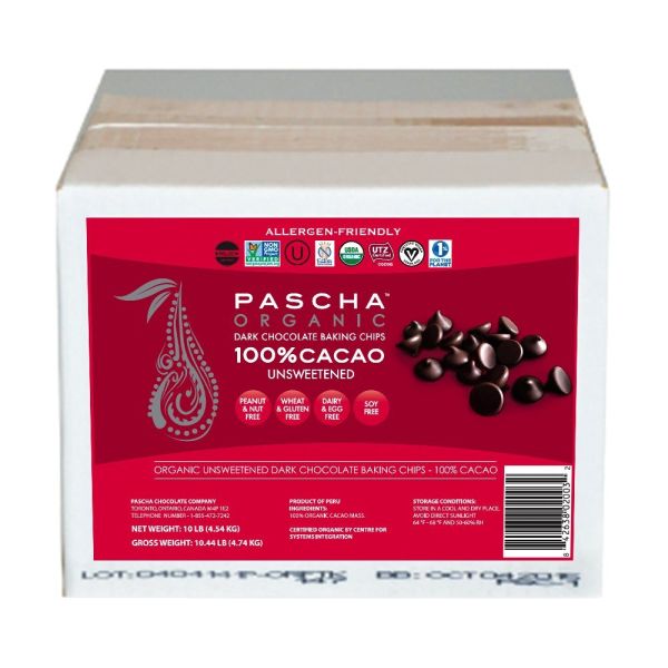 PASCHA: Chocolate Baking Chip Dark Bulk, 10 lb