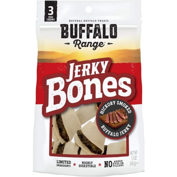 BUFFALO RANGE: Jerky Bone Smoked 3Pc, 5.1 oz