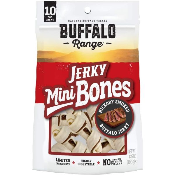 BUFFALO RANGE: Jerky Mini Bone Smkd 10Pc, 4.85 oz