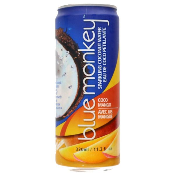 BLUE MONKEY: Sparkling Coconut Water Coco Mango, 11.2 fl oz