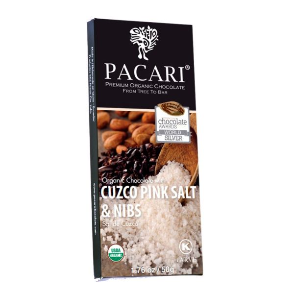 PACARI CHOCOLATE: Bar Chocolate Dark Cusco Salt Nibs Organic, 1.76 oz