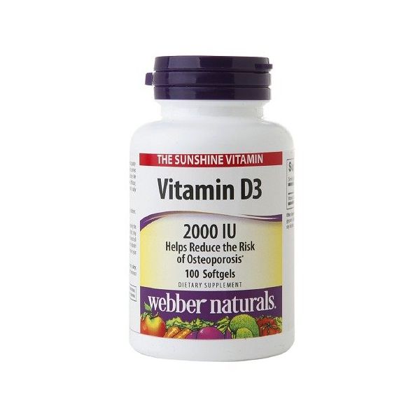 WEBBER NATURALS: Vitamin D3 2000 IU, 100 softgels