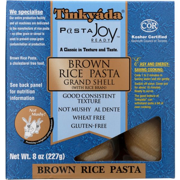 TINKYADA: Brown Rice Pasta Grand Shell, 8 oz
