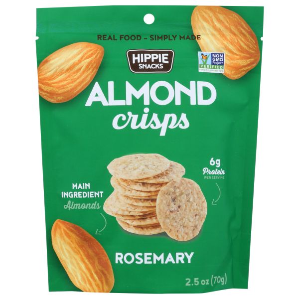 HIPPIE SNACKS: Almond Crisps Rosemary, 2.5 oz
