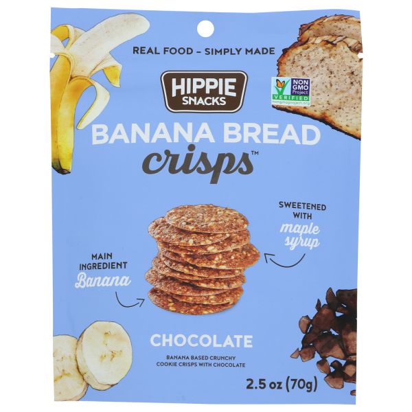 HIPPIE SNACKS: Chocolate Banana Bread Crisps, 2.5 oz