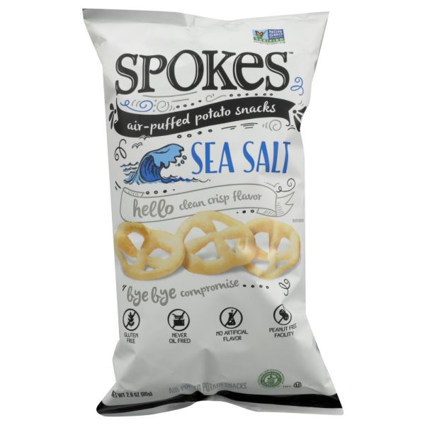 SPOKES: Air Puffed Potato Snacks Sea Salt, 2.8 oz