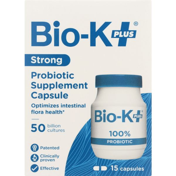 BIO K: Probiotic Supplement Capsule Strong 50 Billion Cultures, 15 cp