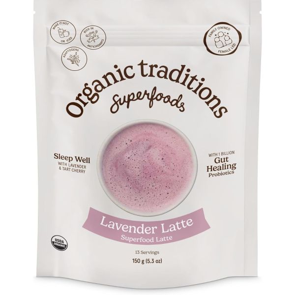 ORGANIC TRADITIONS: Superfoods Lavender Latte 13Pkt, 5.3 oz