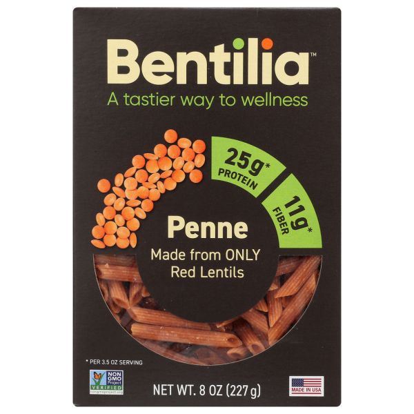BENTILIA: Red Lentil Penne, 8 oz