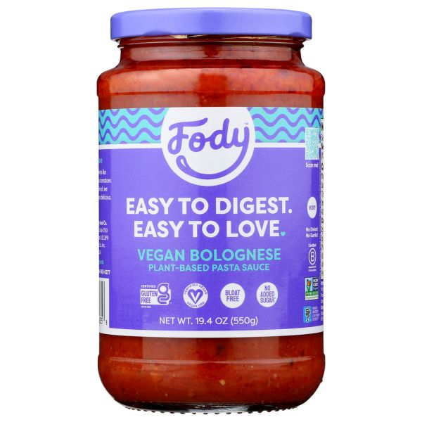 FODY FOOD CO: Vegan Bolognese Pasta Sauce, 19.4 oz