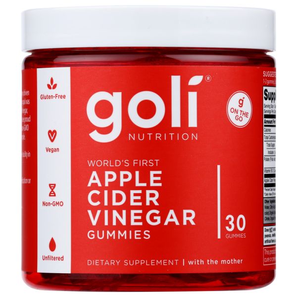 GOLI NUTRITION: Apple Cider Vinegar Gmmy, 30 PC