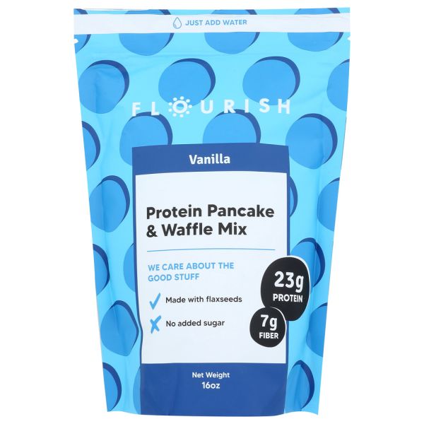 FLOURISH: Protein Pancake and Waffle Mix Vanilla, 16 oz