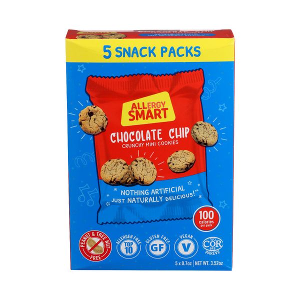 ALLERGY SMART: Chocolate Chip Mini Cookies 5 pack, 3.52 oz