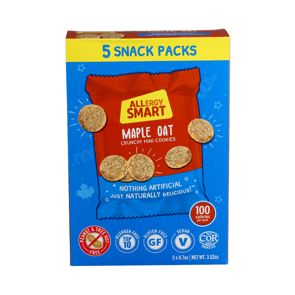 ALLERGY SMART: Maple Oat Mini Cookies 5 pack, 3.52 oz