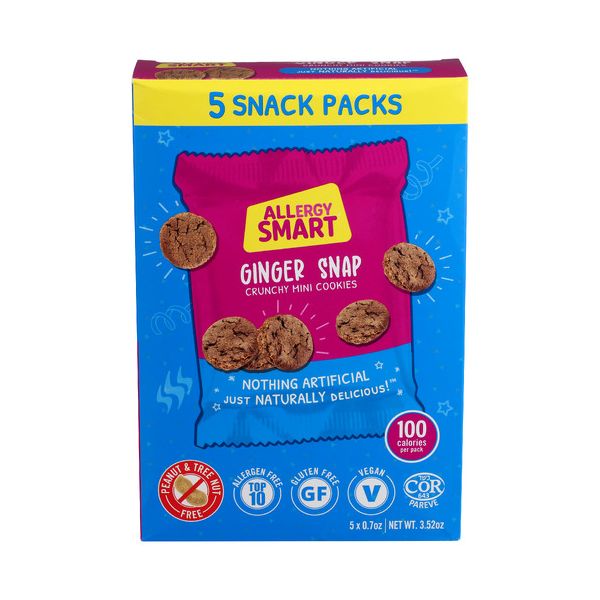 ALLERGY SMART: Ginger Snap Mini Cookies 5 pack, 3.52 oz