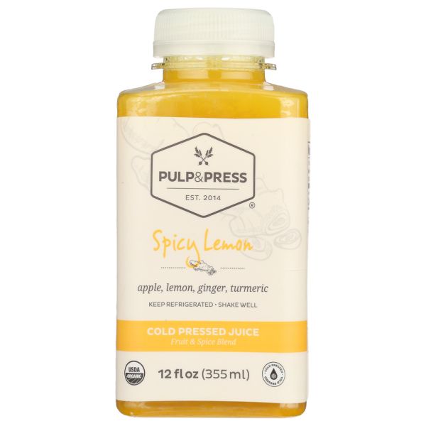 PULP AND PRESS: Spicy Lemon Cold Pressed Juice, 12 fo