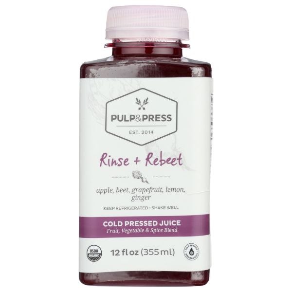 PULP AND PRESS: Rinse Plus Rebeet Cold Pressed Juice, 12 fo