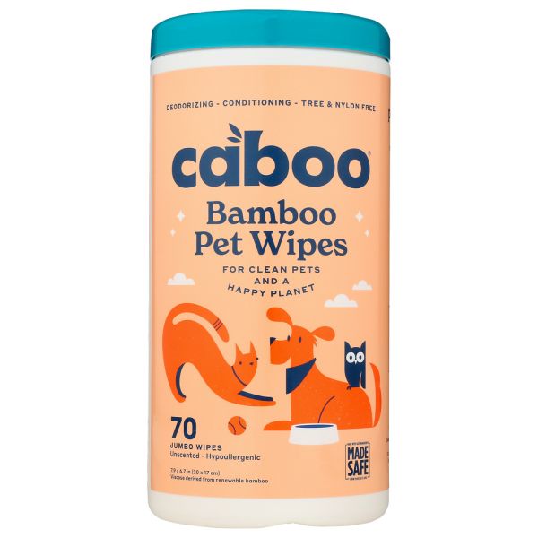 CABOO: Bamboo Pet Wipes, 70 ct