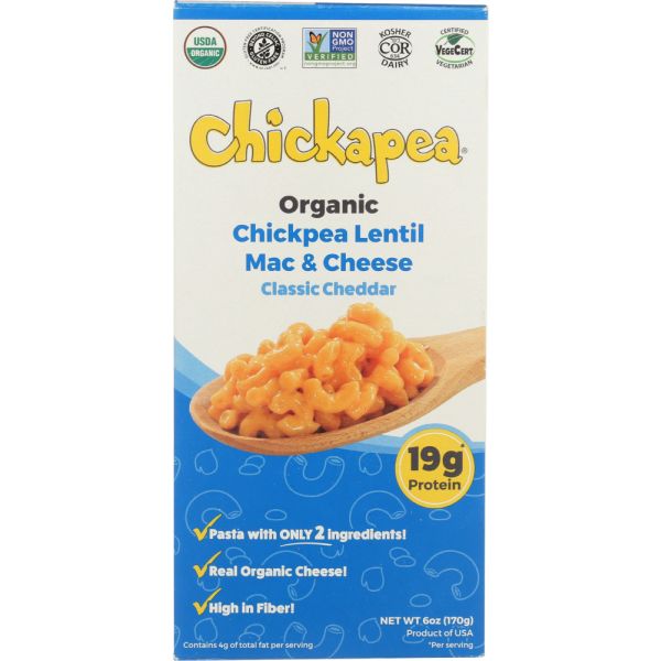 CHICKAPEA: Macaroni N Cheese Cheddar, 6 oz