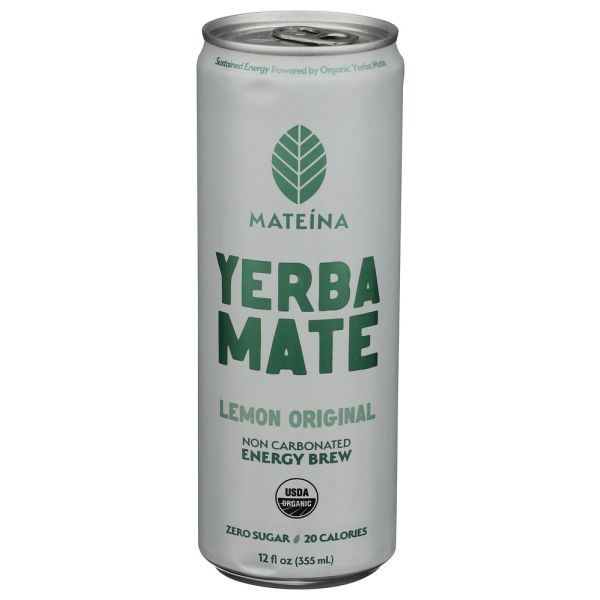 MATEINA: Lemon Original Yerba Mate Energy Drink, 12 fo