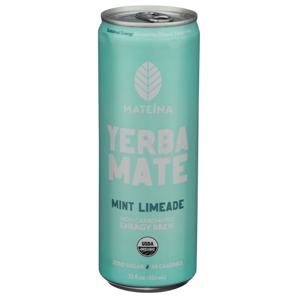 MATEINA: Lemon Mint Limeade Mate Energy Drink, 12 fo