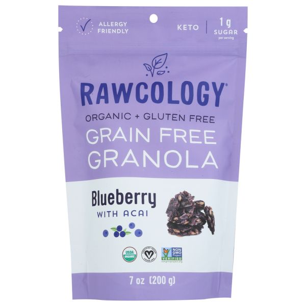 RAWCOLOGY: Granola Blueberry With Acai Gluten Free, 7 OZ