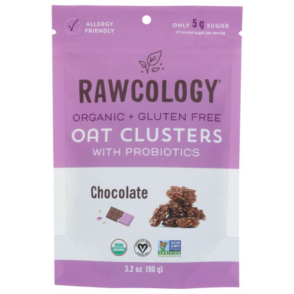 RAWCOLOGY: Oat Clusters Choc Org, 3.2oz