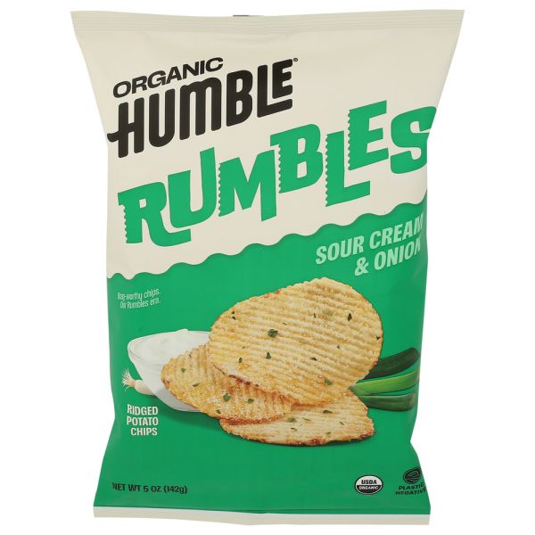 HUMBLE SNACKS: Organic Rumbles Sour Cream And Onion Ridged Potato Chips, 5 oz