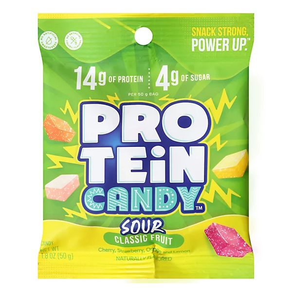 PROTEIN CANDY: Sour Classic Fruit Candy, 1.8 oz