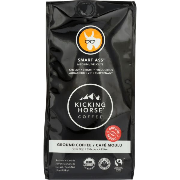 KICKING HORSE: Smart Ass Medium Roast Ground Coffee, 10 oz