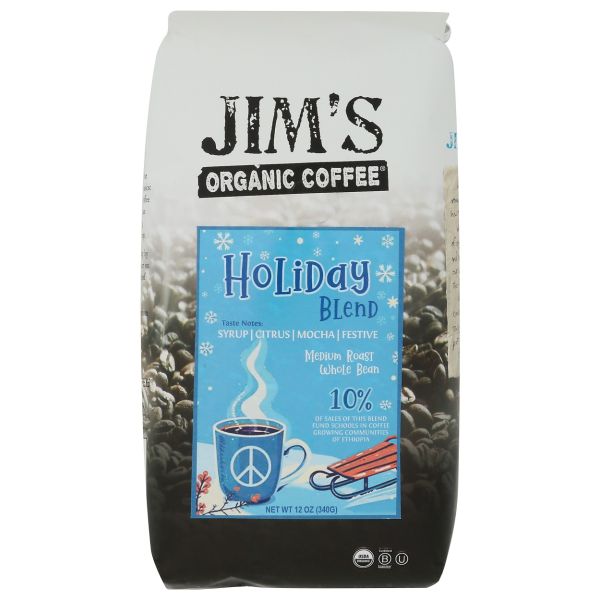 JIMS ORGANIC COFFEE: Holiday Blend, 12 oz