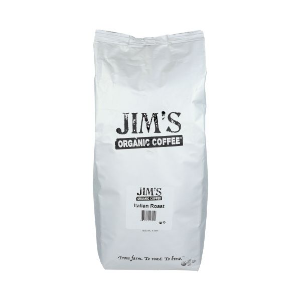 JIMS ORGANIC COFFEE: Organic Italian Roast Whole Bean Coffee, 5 lb