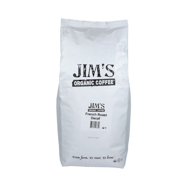 JIMS ORGANIC COFFEE: Organic French Roast Decaf Coffee, 5 lb