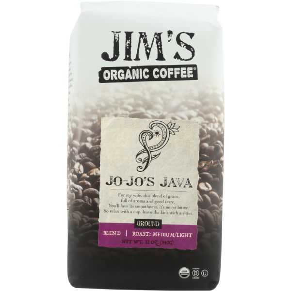 JIMS ORGANIC COFFEE: Coffee Grnd Jojos Java Org, 12 oz