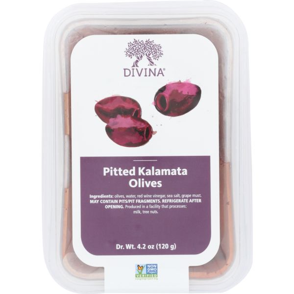 DIVINA: Pitted Kalamata Olives, 4.2 oz
