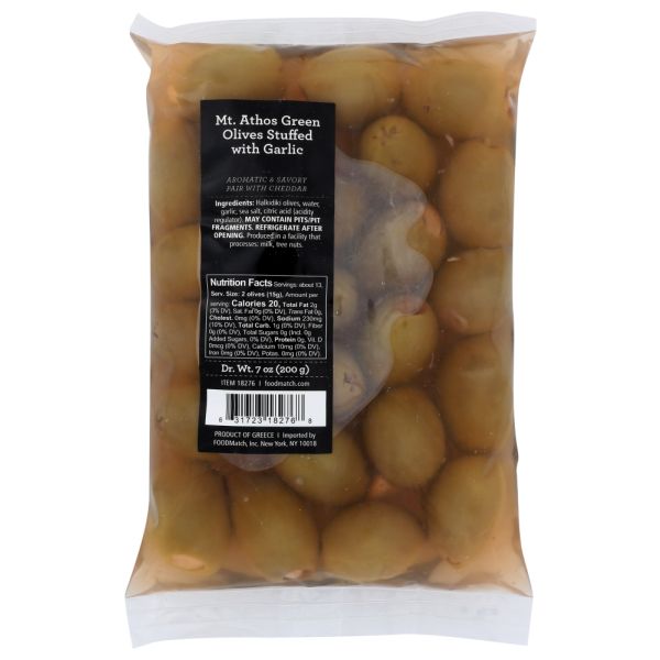 DIVINA: Pouch Olives Stfd Garlic, 7 oz
