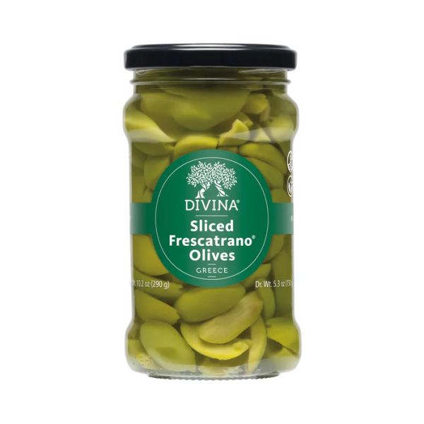 DIVINA: Sliced Frescatrano Olives, 5.3 oz