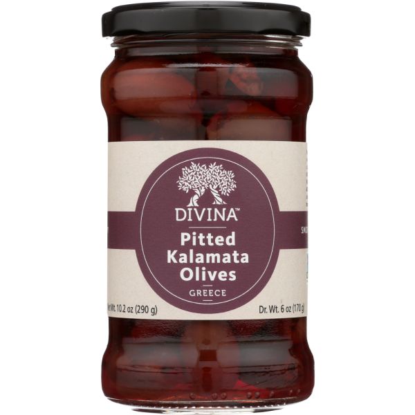 DIVINA: Olive Kalamata Pitted, 6 oz