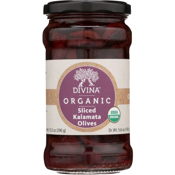 DIVINA: Olive Kalamata Sliced Organic, 5.6 OZ