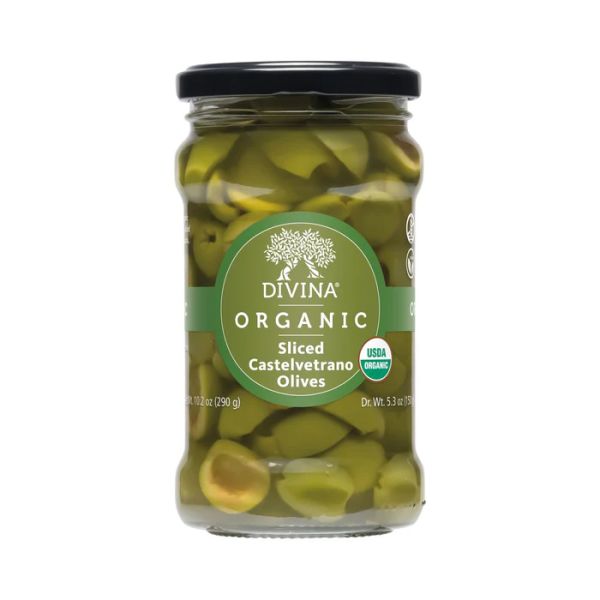 DIVINA: Organic Sliced Castelvetrano Olives, 5.3 oz
