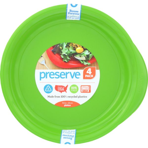 PRESERVE: Apple Green Plate 9.5 Inches, 4 pc