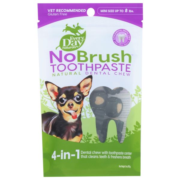 EVERYDAY NATURALS: Dog Dental Chew No Brush Toothpaste Mini, 3 oz
