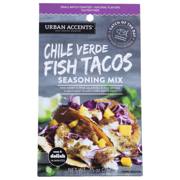 URBAN ACCENTS: Chile Verde Fish Taco Seasoning, 0.75 oz