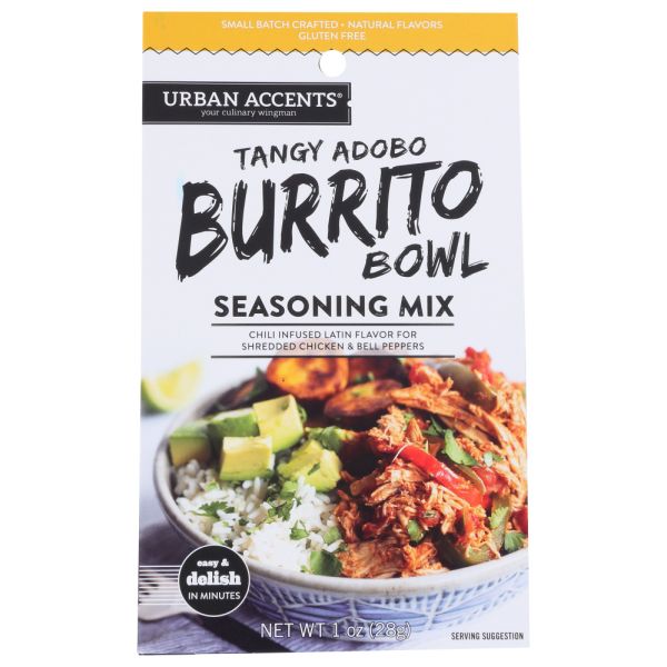 URBAN ACCENTS: Tangy Adobo Burrito Bowl Seasoning Mix, 1 oz