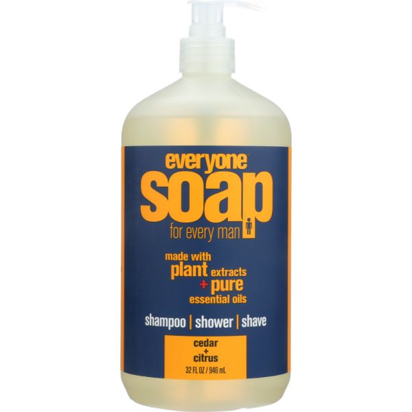 EO Products Everyone for Men 3-in-1 Cedar + Citrus Soap, 32 Oz