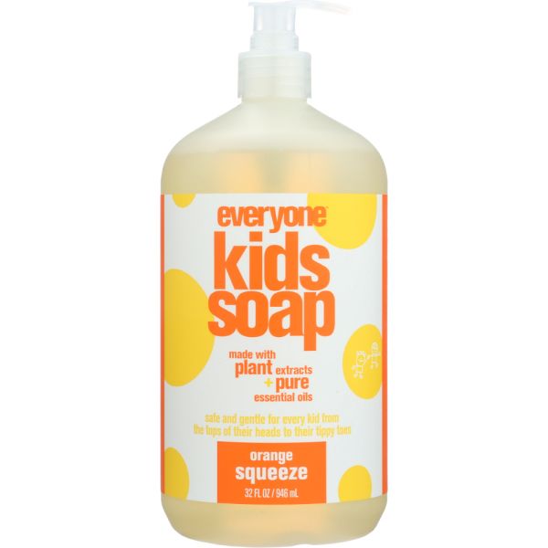 EO Products Everyone for Kids 3-in-1 Orange Squeeze Soap, 32 Oz